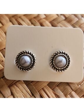 Southwestern Simulated Turquoise Stud Earrings Simulated Jasper